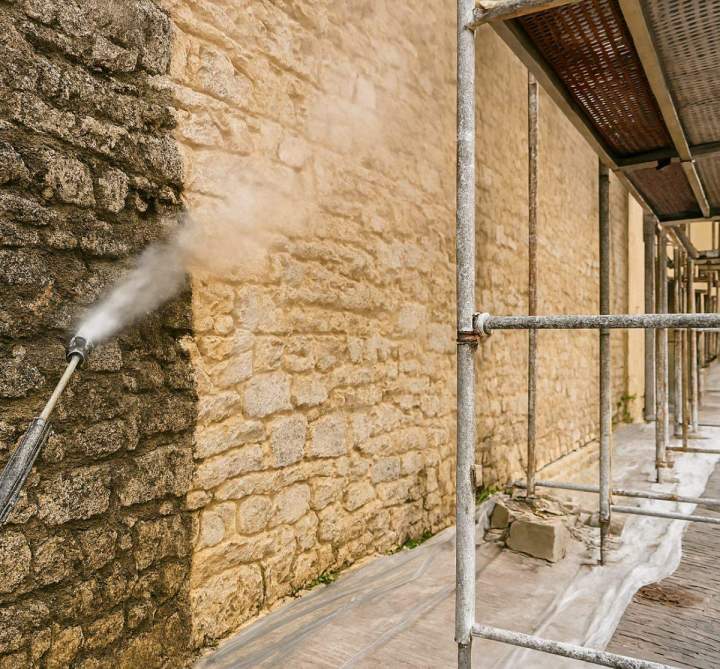 Nettoyage murs en pierre Dax